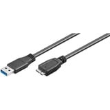 goobay USB 3.0 SuperSpeed, Câble Noir, 1 mètre