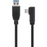 goobay USB-C > USB-A 3.0 90°, Câble Noir, 0,5 mètre