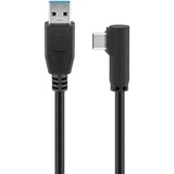 goobay USB-C > USB-A 3.0 90°, Câble Noir, 1,5 mètres