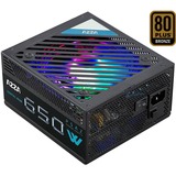 AZZA PSAZ 650W ARGB alimentation Noir, 650 W, 200 - 240 V, 47 - 53 Hz, 100 W, 576 W, 100 W