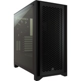 Corsair 4000D AIRFLOW Tempered Glass, Moyen tour Noir, 4x USB-A | 1x USB-C