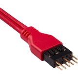 Corsair CC-8900246 câble d'alimentation interne 0,3 m, Câble d'extension Rouge, 0,3 m, Mâle, Mâle, Droit, Droit, Noir, Rouge