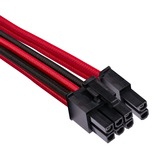Corsair CP-8920219 câble d'alimentation interne Rouge/Noir, Mâle, Femelle, Droit, Droit, Noir, Rouge