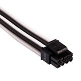 Corsair CP-8920241 câble d'alimentation interne 0,75 m Blanc/Noir, 0,75 m, 8-pin(4+4) EPS12V, 4-pin ATX12V, Mâle, Mâle, Droit