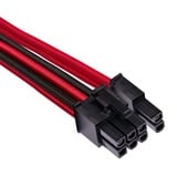 Corsair CP-8920247 câble d'alimentation interne 0,65 m Rouge/Noir, 0,65 m, PCI-E (6+2 pin), PCI-E (8-pin), Mâle, Mâle, Droit