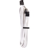 Corsair PCIe Type 4 Gen 4 Premium à gaine individuelle, Câble Blanc, 65 centimètres, 2 pièces