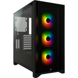 Corsair iCUE 4000X RGB  boîtier midi tower Noir | 1x USB-A | 1x USB-C | RGB | Window