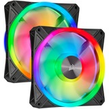 Corsair iCUE QL140 RGB PWM Dual Fan Kit with Lighting Node CORE, Ventilateur de boîtier Noir