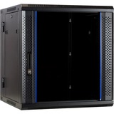 DSI Armoire murale 12U (inclinable) avec porte vitrée - DS6612-DOUBLE, Armoire informatique Noir, 600 x 600 x 635 mm