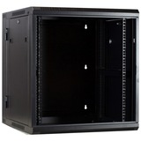 DSI Armoire murale 12U (inclinable) avec porte vitrée - DS6612-DOUBLE, Armoire informatique Noir, 600 x 600 x 635 mm