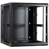 DSI Armoire murale 12U (inclinable) avec porte vitrée - DS6612-DOUBLE, Armoire informatique Noir, 600 x 600 x 635 mm