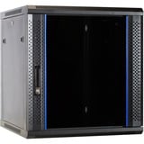 DSI Armoire murale 12U avec porte en verre - DS6612, Armoire informatique Noir, 600 x 600 x 635 mm