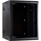 DSI Armoire murale 15U (inclinable) avec porte vitrée - DS6615-DOUBLE, Armoire informatique Noir, 600 x 600 x 770mm