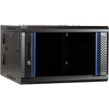 DSI Armoire murale 6U (inclinable) avec porte en verre - DS6606-DOUBLE, Armoire informatique Noir, 600 x 600 x 368 mm