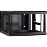 DSI Armoire murale 6U (inclinable) avec porte en verre - DS6606-DOUBLE, Armoire informatique Noir, 600 x 600 x 368 mm