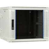 DSI Armoire murale 9U blanche (inclinable) avec porte en verre - DS6609W-DOUBLE, Armoire informatique Blanc, 600 x 600 x 500mm