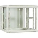 DSI Armoire murale 9U blanche (inclinable) avec porte en verre - DS6609W-DOUBLE, Armoire informatique Blanc, 600 x 600 x 500mm