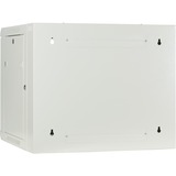 DSI Armoire murale 9U blanche (inclinable) avec porte en verre - DS6609W-DOUBLE, Armoire informatique Blanc, 600 x 600 x 500mm