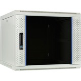 DSI Armoire murale 9U blanche avec porte en verre - DS6609W, Armoire informatique Blanc, 600 x 600 x 500mm