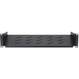 DSI Etagère 2U pour armoires murales de 450 mm de profondeur - DS-FH2U300, Insert de grille Noir, 485 x 300 x 88 mm