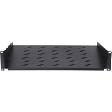 DSI Etagère 2U pour armoires murales de 600 mm de profondeur - DS-FH2U450, Insert de grille Noir, 485 x 450 x 88mm
