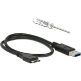 DeLOCK 2x M.2 key B SATA > SuperSpeed USB 10 Gbps (USB 3.1 Gen 2) avec RAID, Boîtier disque dur Noir, Micro-USB-B 3.1