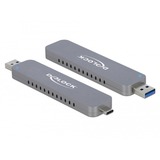 DeLOCK 42616 Boîtier de disques de stockage Enceinte ssd Argent M.2, Boîtier disque dur Argent, Enceinte ssd, M.2, M.2, 10 Gbit/s, Connectivité USB, Argent