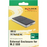 DeLOCK Boitier externe M.2 Key B 42 mm SATA SSD > USB 3.0 Micro-B, Boîtier disque dur Gris/Noir, USB-B 3.2 (5 Gbit/s)
