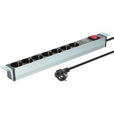 Digitus DN-95407 multiprise 2 m 7 sortie(s) CA Argent 2 m, 7 sortie(s) CA, Type F, Argent, Aluminium, 250 V