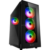 Sharkoon TG5 PRO RGB, Moyen tour Noir, 2x USB-A 2.0, 2x USB-A 3.2 (5 Gbit/s), 2x Audio, Window-kit