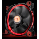 Thermaltake Riing 14 Boitier PC Ventilateur 14 cm Noir, Rouge, Ventilateur de boîtier Rouge, Ventilateur, 14 cm, 1400 tr/min, 28,1 dB, 51,15 cfm, Noir, Rouge