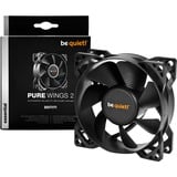 be quiet! Pure Wings 2 80mm, Ventilateur de boîtier Noir, Connecteur de ventilateur à 3 broches