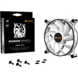 be quiet! Shadow Wings 2 PWM White 140 mm, Ventilateur de boîtier Blanc/Noir, Connecteur PWM à 4 broches pour le ventilateur