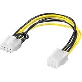 goobay 93635 câble d'alimentation interne 0,2 m, Adaptateur Noir/Jaune, 0,2 m, PCI-E (6-pin), PCI-E (8-pin), Femelle, Mâle, Droit