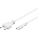 goobay Prise Euro > C7, Câble Blanc, 1,8 mètre