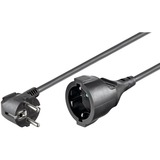 goobay Safety plug extension 5 m, Câble d'extension Noir, 5 m, Noir