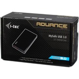 i-tec MySafe Advance Black 3,5" USB 3.0, Boîtier disque dur Noir, Boîtier HDD, 3.5", SATA, Série ATA II, Série ATA III, 5 Gbit/s, Connectivité USB, Noir, Métallique