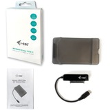 i-tec MySafe USB 3.1-C Gen. 2 Easy, Boîtier disque dur Gris/transparent, Boîtier disque dur/SSD, 2.5", SATA, Série ATA II, Série ATA III, 10 Gbit/s, Connectivité USB, Noir