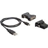 DeLOCK 61787 adaptateur graphique USB Gris Noir, Gris, 56 mm, 89 mm, 18 mm, USB
