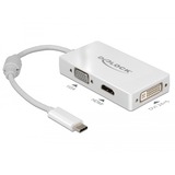 DeLOCK 63924 répartiteur vidéo, Adaptateur Blanc, USB Type-C, 3840 x 2160 pixels, Blanc, 60 Hz, 0,13 m, Windows 10,Windows 7,Windows 8.1