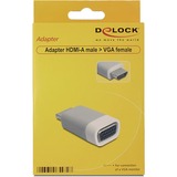 DeLOCK 65472 changeur de genre de câble HDMI-A VGA Blanc, Adaptateur Gris, HDMI-A, VGA, Blanc