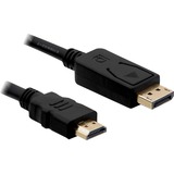 DeLOCK 82435 câble vidéo et adaptateur 3 m HDMI Displayport Noir Noir, 3 m, HDMI, Displayport, Mâle, Mâle, Droit