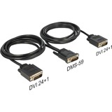 DeLOCK 83496 câble vidéo et adaptateur 2 m DMS 2 x DVI Noir Noir, 2 m, DMS, 2 x DVI, Nickel, Noir, Mâle/Mâle
