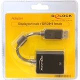 DeLOCK Adaptateur DisplayPort vers DVI-I Noir, 0,12 mètre, passif