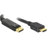 DeLOCK DisplayPort > HDMI haute vitesse, Adaptateur Noir, 3 mètres, passif, 4K, plaqué or