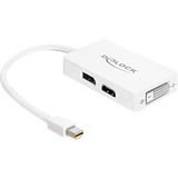 DeLOCK Mini DisplayPort vers DisplayPort / HDMI / DVI, Adaptateur Blanc