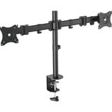 Digitus Support universel pour double écran avec pince de fixation, Support de moniteur Noir