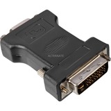 goobay DVI-I M / VGA F DVI-I 12+5 D-Sub Noir, Adaptateur Noir, DVI-I 12+5, D-Sub, Noir