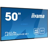 iiyama LE5040UHS-B1 affichage de messages Panneau plat de signalisation numérique 127 cm (50") LED 350 cd/m² 4K Ultra HD Noir 18/7, Affichage public Noir, Panneau plat de signalisation numérique, 127 cm (50"), LED, 3840 x 2160 pixels, 18/7
