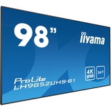 iiyama LH9852UHS-B1 affichage de messages Panneau plat de signalisation numérique 2,49 m (98") LED 4K Ultra HD Noir, Affichage public Noir, 2,49 m (98"), LED, 3840 x 2160 pixels, 500 cd/m², 4K Ultra HD, 16:9